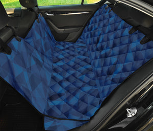 Blue Polygonal Geometric Print Pet Car Back Seat Cover