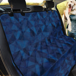 Blue Polygonal Geometric Print Pet Car Back Seat Cover