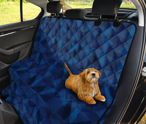 Blue Polygonal Geometric Print Pet Car Back Seat Cover