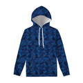 Blue Polygonal Geometric Print Pullover Hoodie