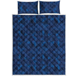 Blue Polygonal Geometric Print Quilt Bed Set