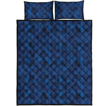 Blue Polygonal Geometric Print Quilt Bed Set