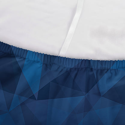 Blue Polygonal Geometric Print Sofa Cover
