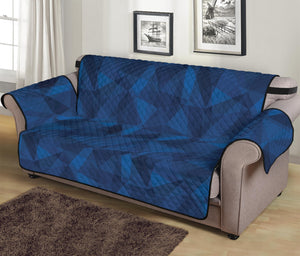 Blue Polygonal Geometric Print Sofa Protector