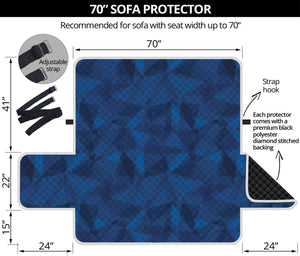 Blue Polygonal Geometric Print Sofa Protector