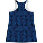 Blue Polygonal Geometric Print Women's Racerback Tank Top
