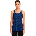 Blue Polygonal Geometric Print Women's Racerback Tank Top