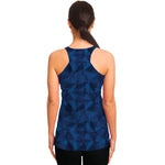 Blue Polygonal Geometric Print Women's Racerback Tank Top