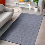 Blue Prince of Wales Check Print Area Rug