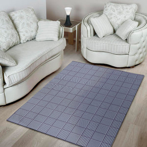 Blue Prince of Wales Check Print Area Rug