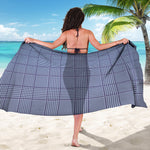 Blue Prince of Wales Check Print Beach Sarong Wrap