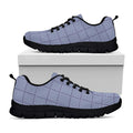 Blue Prince of Wales Check Print Black Running Shoes