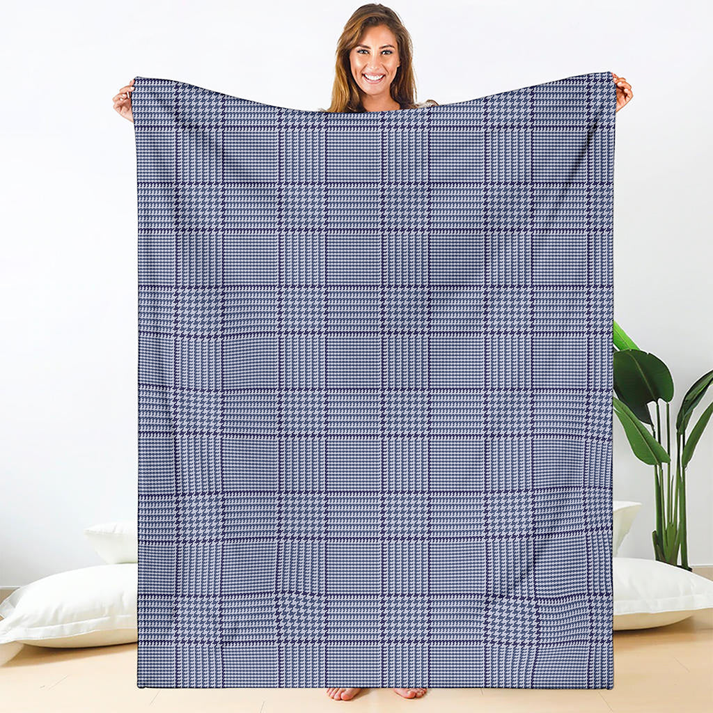 Blue Prince of Wales Check Print Blanket