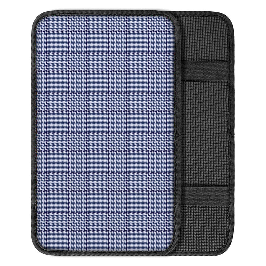 Blue Prince of Wales Check Print Car Center Console Cover