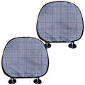 Blue Prince of Wales Check Print Car Headrest Covers
