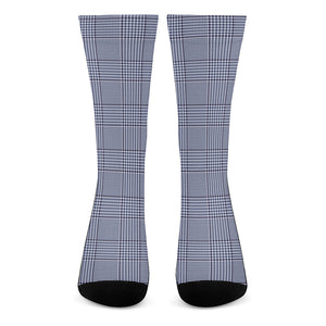 Blue Prince of Wales Check Print Crew Socks