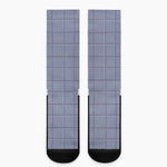 Blue Prince of Wales Check Print Crew Socks