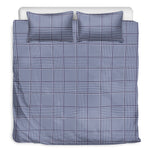 Blue Prince of Wales Check Print Duvet Cover Bedding Set