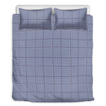 Blue Prince of Wales Check Print Duvet Cover Bedding Set