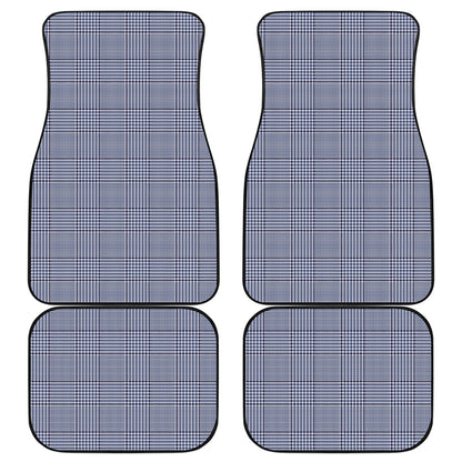 Blue Prince of Wales Check Print Front and Back Car Floor Mats
