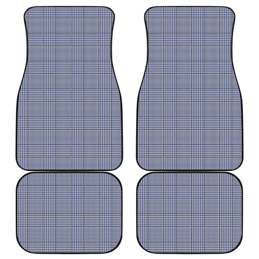 Blue Prince of Wales Check Print Front and Back Car Floor Mats