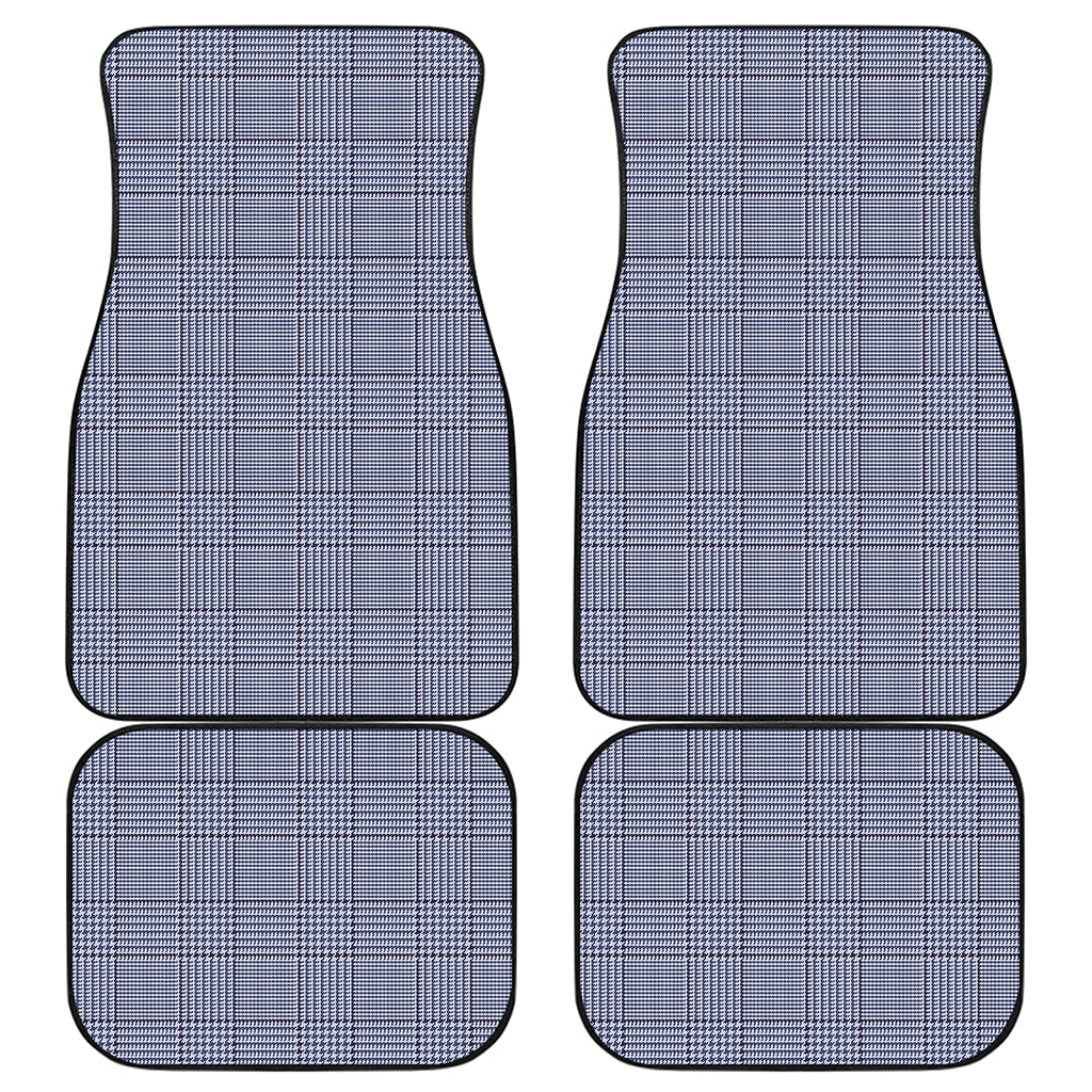 Blue Prince of Wales Check Print Front and Back Car Floor Mats