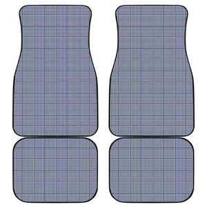 Blue Prince of Wales Check Print Front and Back Car Floor Mats