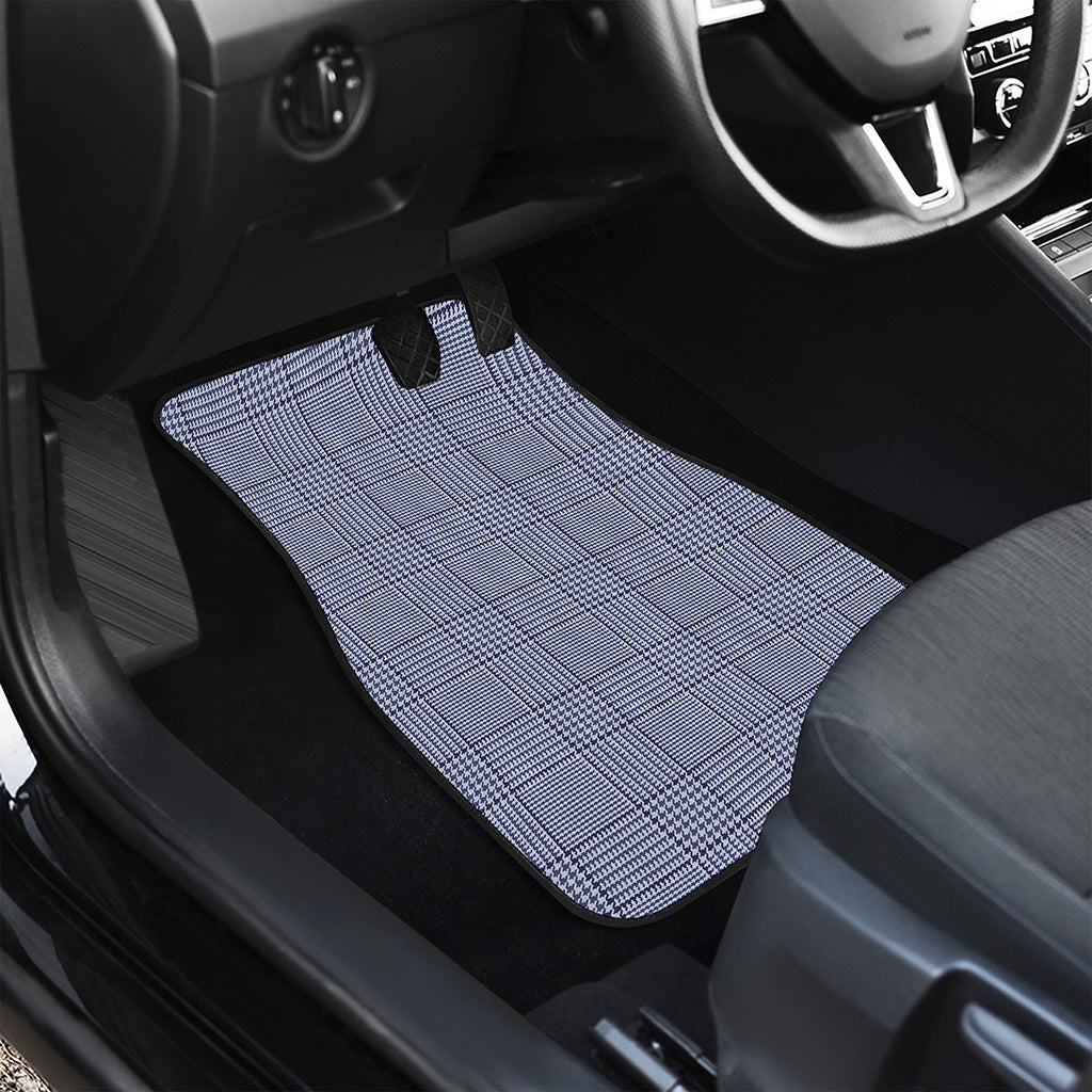 Blue Prince of Wales Check Print Front and Back Car Floor Mats