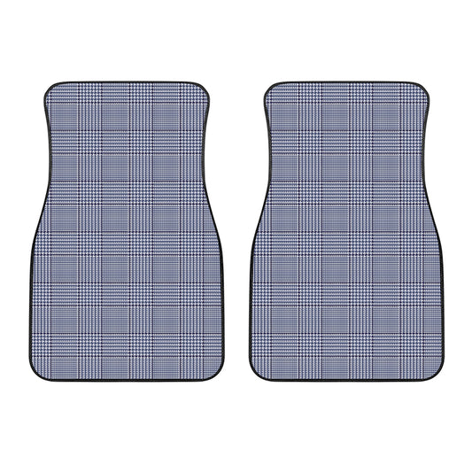 Blue Prince of Wales Check Print Front Car Floor Mats
