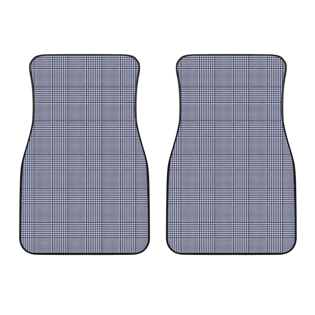 Blue Prince of Wales Check Print Front Car Floor Mats