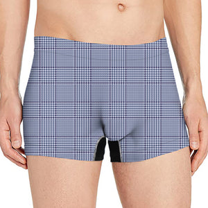 Blue Prince of Wales Check Print Men's Boxer Briefs