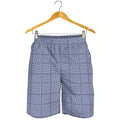Blue Prince of Wales Check Print Men's Shorts