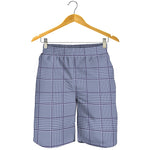 Blue Prince of Wales Check Print Men's Shorts