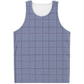 Blue Prince of Wales Check Print Men's Tank Top