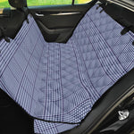 Blue Prince of Wales Check Print Pet Car Back Seat Cover