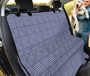 Blue Prince of Wales Check Print Pet Car Back Seat Cover