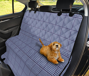 Blue Prince of Wales Check Print Pet Car Back Seat Cover