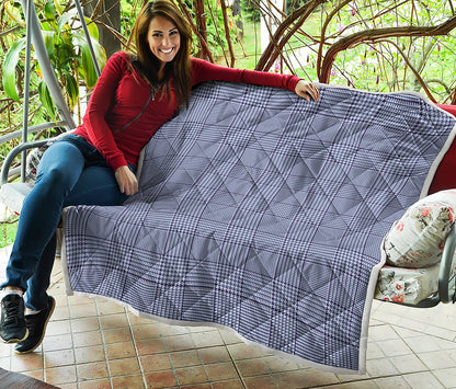 Blue Prince of Wales Check Print Quilt