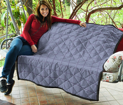 Blue Prince of Wales Check Print Quilt
