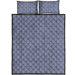 Blue Prince of Wales Check Print Quilt Bed Set