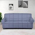 Blue Prince of Wales Check Print Sofa Cover