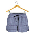 Blue Prince of Wales Check Print Women's Shorts