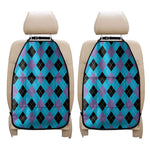 Blue Purple And Black Argyle Print Car Seat Organizers