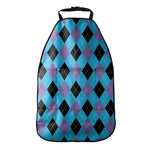 Blue Purple And Black Argyle Print Car Seat Organizers