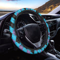 Blue Purple And Black Argyle Print Car Steering Wheel Cover