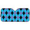 Blue Purple And Black Argyle Print Car Sun Shade