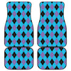 Blue Purple And Black Argyle Print Front and Back Car Floor Mats