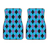 Blue Purple And Black Argyle Print Front Car Floor Mats