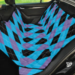 Blue Purple And Black Argyle Print Pet Car Back Seat Cover