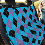 Blue Purple And Black Argyle Print Pet Car Back Seat Cover